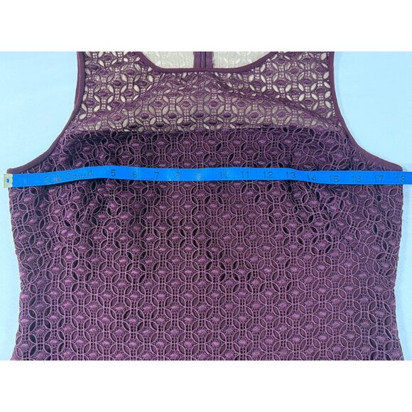Lauren Ralph Lauren Burgundy Sheer Lace Illusion Sheath Dress 10 NWT $170 - Picture 11 of 11